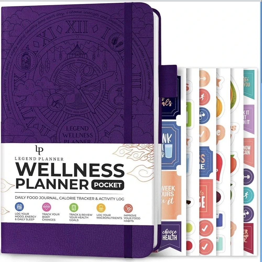 Legend Planner Wellness Planner Pocket Size 3.9x6.3″ Purple, Lifestyle NEW